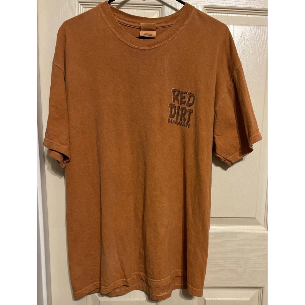 Vintage Red Dirt Hawaii T Shirt Surfer Graphic Distressed Terracotta Size Large